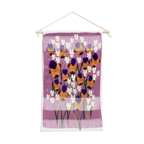 Joy Laforme Pansies in Ochre and White Wall Hanging Portrait