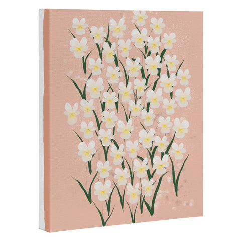 Joy Laforme Pansies in Pink and White Art Canvas