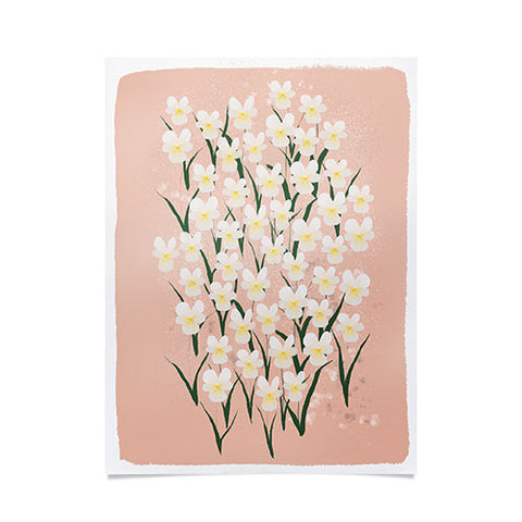 Joy Laforme Pansies in Pink and White Poster