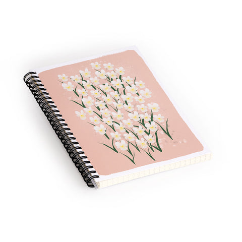 Joy Laforme Pansies in Pink and White Spiral Notebook