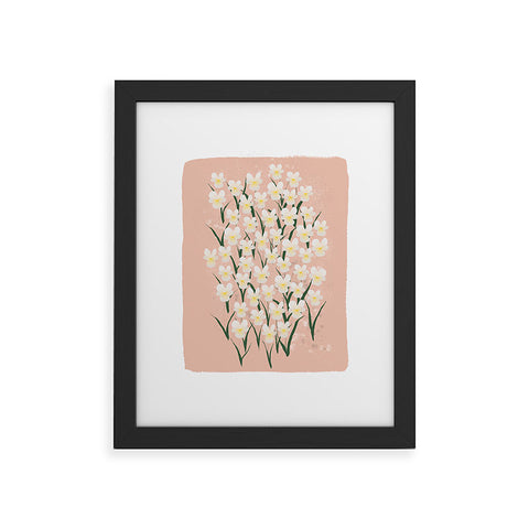 Joy Laforme Pansies in Pink and White Framed Art Print
