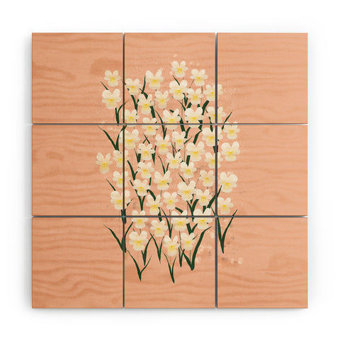 Joy Laforme Pansies in Pink and White Wood Wall Mural