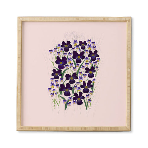 Joy Laforme Pansies in Purple and Yellow Framed Wall Art