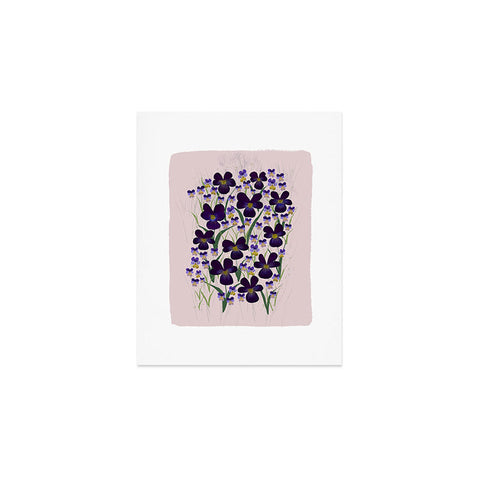 Joy Laforme Pansies in Purple and Yellow Art Print