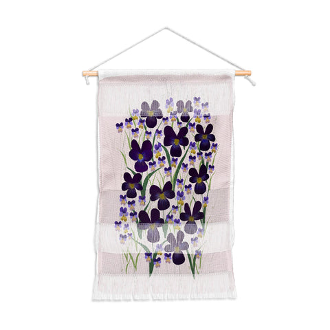 Joy Laforme Pansies in Purple and Yellow Wall Hanging Portrait
