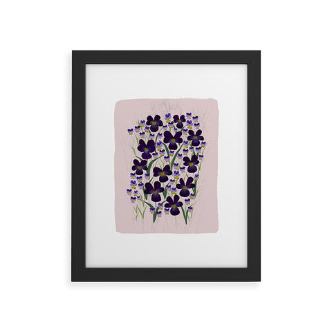 Joy Laforme Pansies in Purple and Yellow Framed Art Print