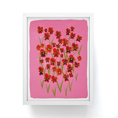 Joy Laforme Pansies in Red and Pink Framed Mini Art Print