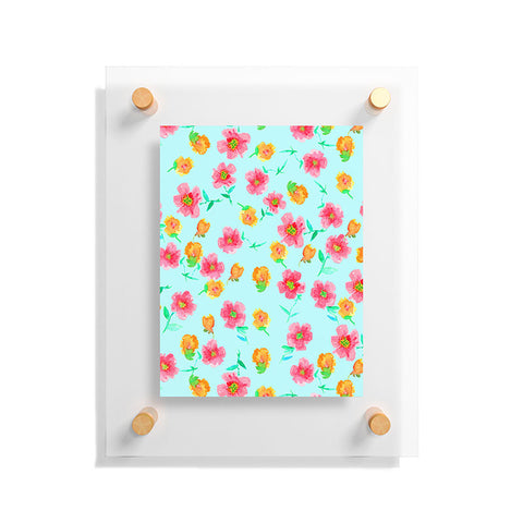 Joy Laforme Peonies And Tulips In Blue Floating Acrylic Print