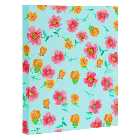 Joy Laforme Peonies And Tulips In Blue Art Canvas