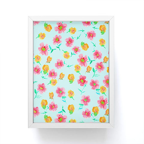 Joy Laforme Peonies And Tulips In Blue Framed Mini Art Print