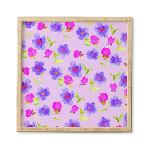 Joy Laforme Peonies And Tulips In Periwinkle Framed Wall Art
