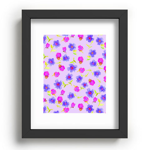 Joy Laforme Peonies And Tulips In Periwinkle Recessed Framing Rectangle