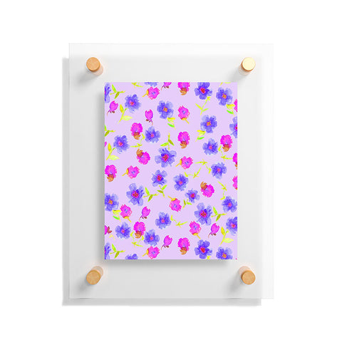 Joy Laforme Peonies And Tulips In Periwinkle Floating Acrylic Print