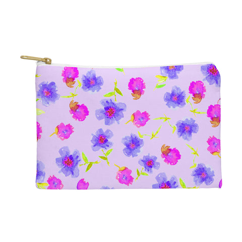 Joy Laforme Peonies And Tulips In Periwinkle Pouch