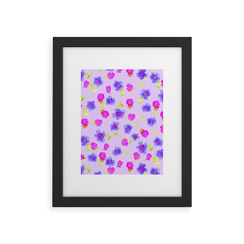 Joy Laforme Peonies And Tulips In Periwinkle Framed Art Print