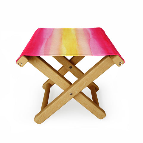 Joy Laforme Pink And Yellow Ombre Folding Stool