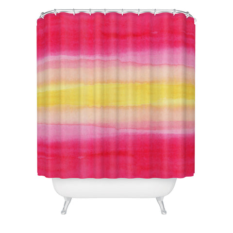 Joy Laforme Pink And Yellow Ombre Shower Curtain