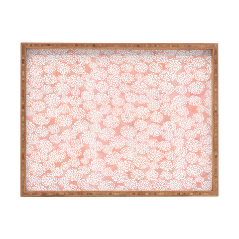 Joy Laforme Pink Dahlias Rectangular Tray