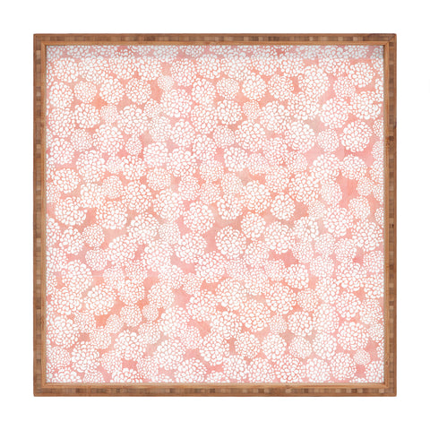 Joy Laforme Pink Dahlias Square Tray