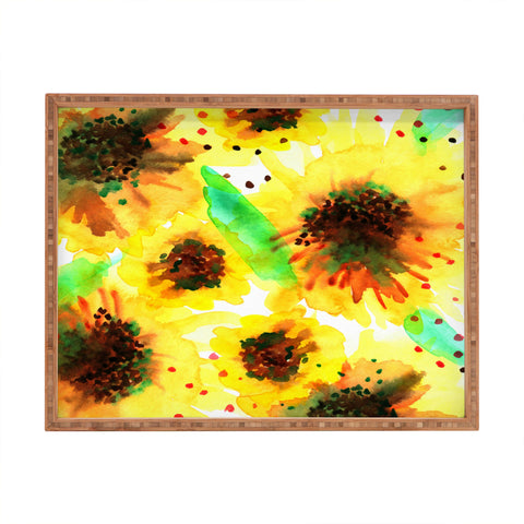 Joy Laforme Poppies in Yellow Rectangular Tray