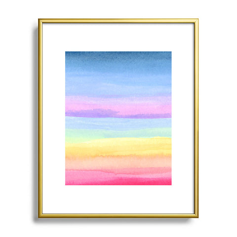 Joy Laforme Rainbow Ombre Metal Framed Art Print