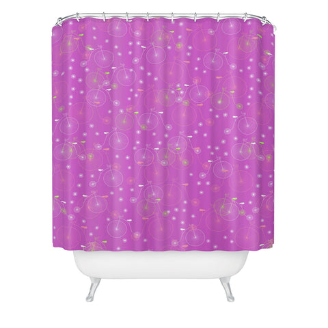 Joy Laforme Ride My Bicycle In Purple Shower Curtain