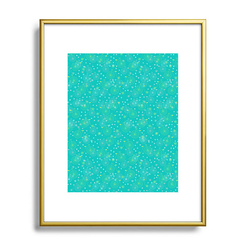 Joy Laforme Ride My Bicycle In Turquoise Metal Framed Art Print