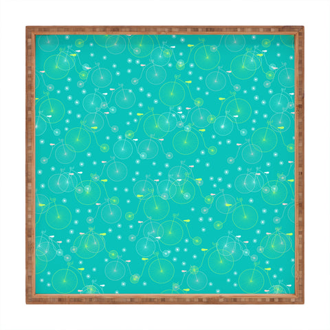 Joy Laforme Ride My Bicycle In Turquoise Square Tray