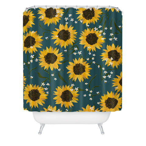 Joy Laforme Summer Garden Sunflowers Shower Curtain