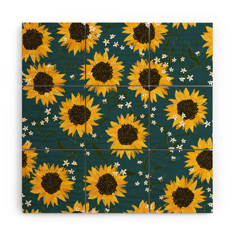 Joy Laforme Summer Garden Sunflowers Wood Wall Mural