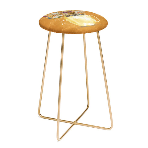 Joy Laforme Summer Garden Wildflower Still Life Counter Stool