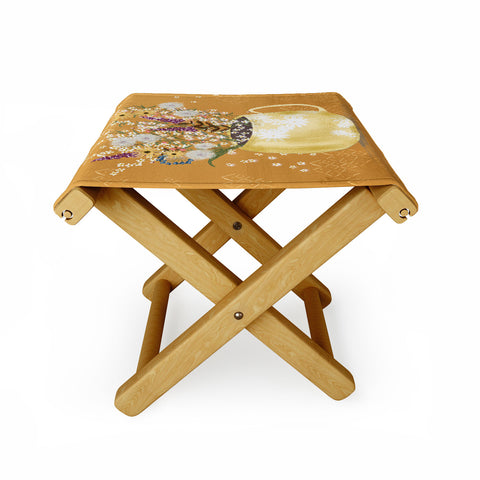 Joy Laforme Summer Garden Wildflower Still Life Folding Stool