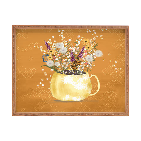 Joy Laforme Summer Garden Wildflower Still Life Rectangular Tray
