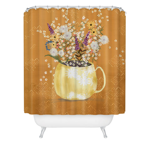 Joy Laforme Summer Garden Wildflower Still Life Shower Curtain