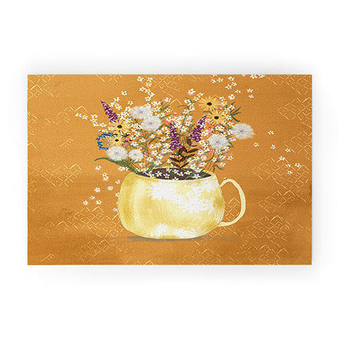 Joy Laforme Summer Garden Wildflower Still Life Welcome Mat
