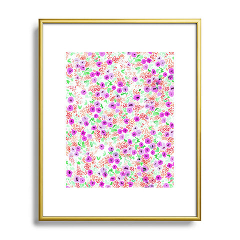 Joy Laforme Sun Faded Floral In Lavender Metal Framed Art Print