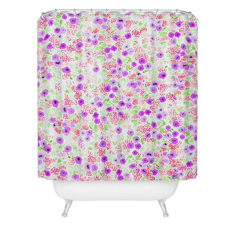 Joy Laforme Sun Faded Floral In Lavender Shower Curtain