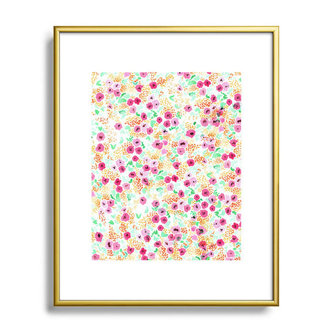 Joy Laforme Sun Faded Floral Pink Metal Framed Art Print