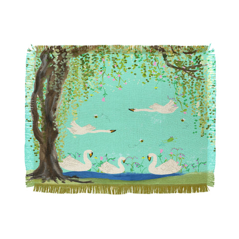 Joy Laforme Swan Lake Throw Blanket
