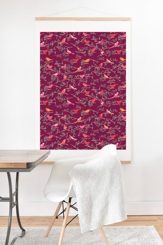 Joy Laforme Sweet Songbird In Deep Pinks Art Print And Hanger