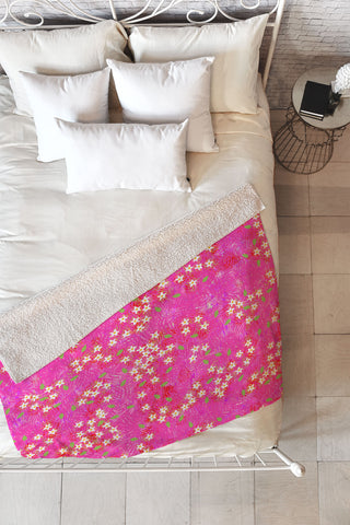 Joy Laforme Tropical Wild Blooms Fleece Throw Blanket