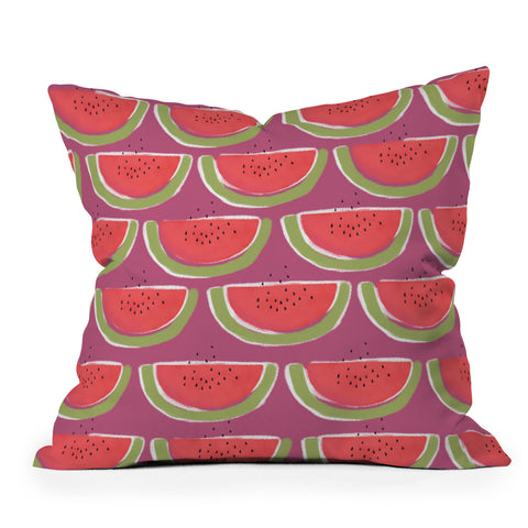 Joy Laforme Watermelon Days Throw Pillow