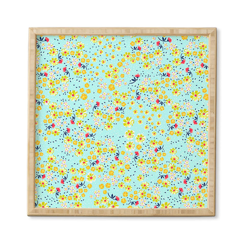 Joy Laforme Wild Floral Ditsy In Pale Blue Framed Wall Art