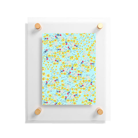 Joy Laforme Wild Floral Ditsy In Pale Blue Floating Acrylic Print