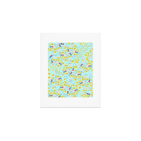 Joy Laforme Wild Floral Ditsy In Pale Blue Art Print