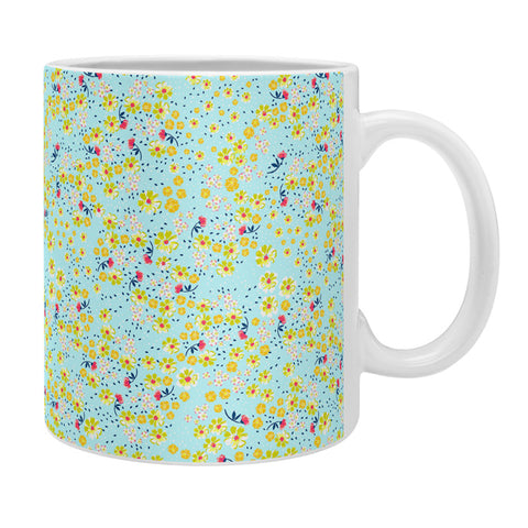 Joy Laforme Wild Floral Ditsy In Pale Blue Coffee Mug