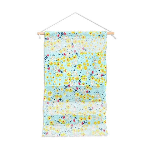 Joy Laforme Wild Floral Ditsy In Pale Blue Wall Hanging Portrait