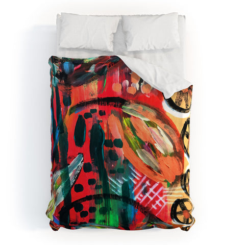 Julia Da Rocha Abstract Bloom Duvet Cover