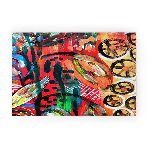 Julia Da Rocha Abstract Bloom Welcome Mat