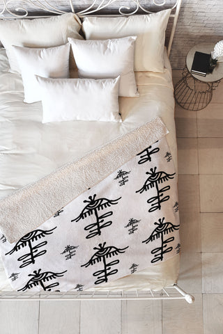 Julia Da Rocha All Seeing Flower Fleece Throw Blanket